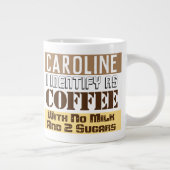 Thee of koffie instructies met naam grote koffiekop (Rechts)