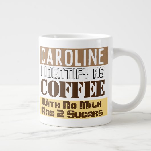 Thee of koffie instructies met naam grote koffiekop (Rechts)