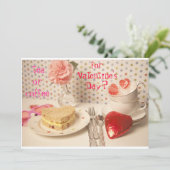 thee of koffie voor Valentijnsdag Kaart (Staand voorkant)
