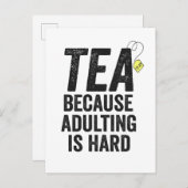 Thee omdat volwassen is hard grappig uitnodiging briefkaart (Voorkant / Achterkant)