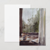 Thee op een regenachtige dagkaart bedankkaart (Voorkant / Achterkant)