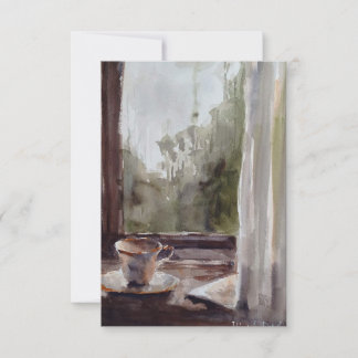 Thee op een regenachtige dagkaart bedankkaart