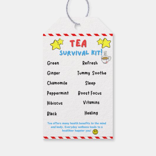 Thee overlevingskit cadeaulabel (Achterkant)