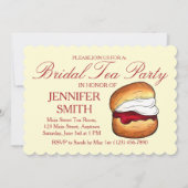 Thee Party Bruiloft Theeservies Scone Jam Crème Kaart (Voorkant)