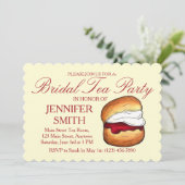 Thee Party Bruiloft Theeservies Scone Jam Crème Kaart (Staand voorkant)