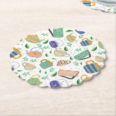 thee patroon kartonnen onderzetters (Gekanteld)