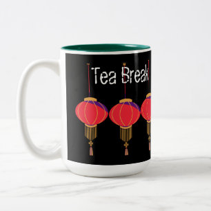 Thee Pauze Koffie Pauze Tekst Twee Tinten Mok Lich