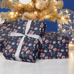 Thee pots, Kopjes, Kleurrijke Bessen Op Marineblau Cadeaupapier