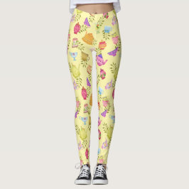 Thee potten en kopjes geel leggings