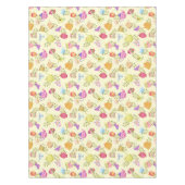 Thee potten en kopjes geel tafelkleed (Voorkant)