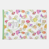 Thee potten en kopjes wit theedoek (Horizontaal)