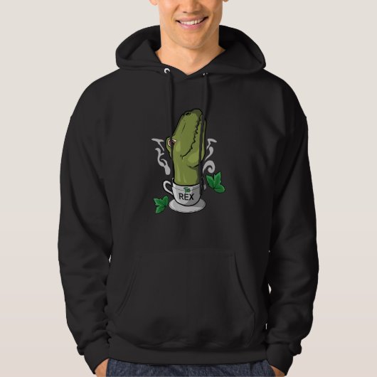 Thee Rex Thee Tijd Thee Drinker Dinosaur Hoodie (Voorkant)
