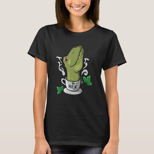 Thee Rex Thee Tijd Thee Drinker Dinosaurus T-shirt (Voorkant)