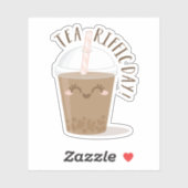 Thee-Riffic Day! Schattigee Kawaii stijl Boba Tea  Sticker (Vel)