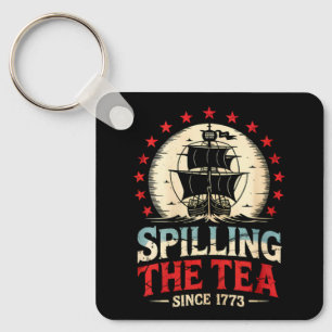 Thee rondstrooien sinds 1773 4 juli VS Vintage Sleutelhanger