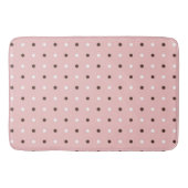 Thee roos (rood), mauve en witte stippen badmat (Voorkant)