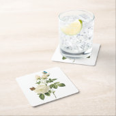 thee-roos (Rosa indica) van Redouté Kartonnen Onderzetters (Insitu)