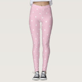 Thee Roos Roze en witte stippen Leggings (Voorkant)