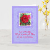 Thee Rozen op Lavendel Wonderful Mom Valentijn Kaart (Gele Bloem)