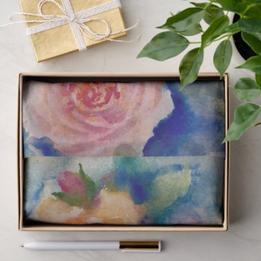 Thee Rozen Shabby chique aquarel rozen Tissuepapier (Geschenk)
