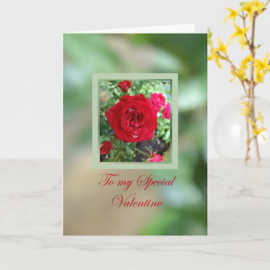 Thee Rozen speciale Valentijn Kaart (Gele Bloem)