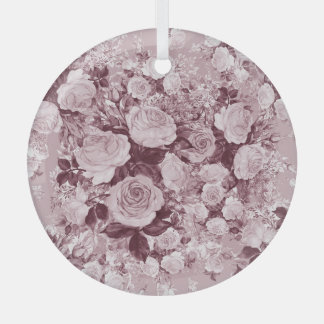Thee Rozen: Waterverf boeketpatroon. Glas Ornament