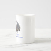 Thee Schattigee Longfin Batfish Porselein Kop (Voorkant)