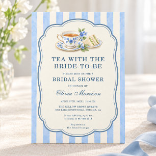 Thee servies met bloemen & sandwiches Blauwe bruil Kaart