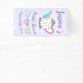 Thee servies met polka stippen Bruids baby shower Spandoek (Insitu)