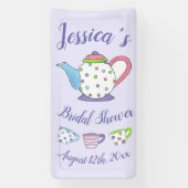 Thee servies met polka stippen Bruids baby shower Spandoek (Verticaal)