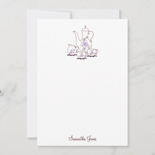 Thee Set Stationery Note-kaarten Notitiekaartje (Voorkant)