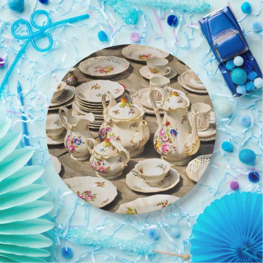 thee stelt verwijderbare papieren Borden in Papieren Bordje (Feest)