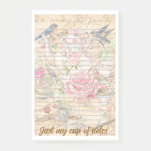 Thee-tastische Notities | Cute Theepot Woordspelin Post-it® Notes (Voorkant)