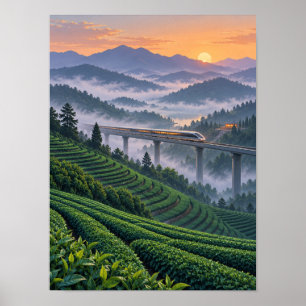 Thee Terrassen Berg Monorail 12x16 Poster