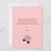 Thee Theekopje & Bloemen Baby Shower Bedankkaart Kaart (Achterkant)