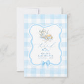Thee Thema Blauw Gingham Schattig Bedankt (Voorkant)