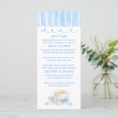 Thee Thema Jongens Baby Shower Menukaarten Menu (Staand voorkant)