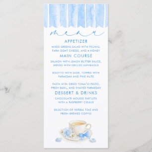 Thee Thema Jongens Baby Shower Menukaarten Menu