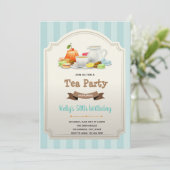 thee thema verjaardagsuitnodiging kaart (Staand voorkant)