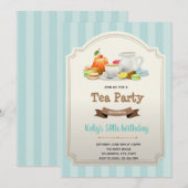 thee thema verjaardagsuitnodiging kaart (Voorkant / Achterkant)