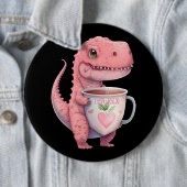 Thee Tijd TRex Dinosaurus Leuk Grappig Chibi Kawai Ronde Button 6,0 Cm (In situ)