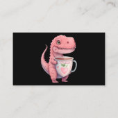 Thee Tijd TRex Dinosaurus Leuk Grappig Chibi Kawai Visitekaartje (Achterkant)