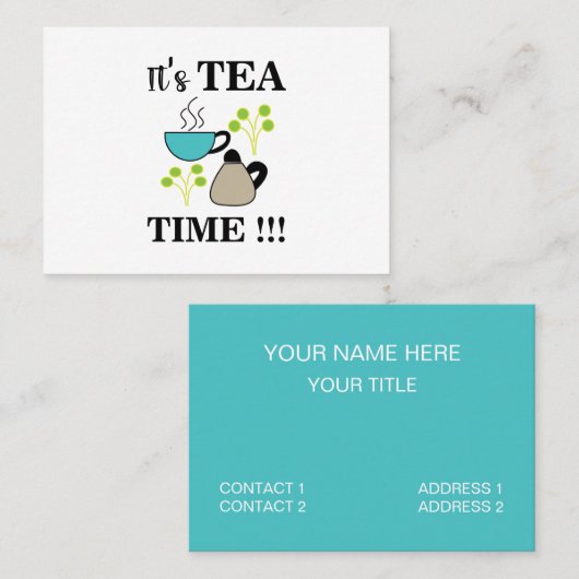 Thee Time Tea Cup Thee Lover Thee Visitekaartje (Voorkant / Achterkant)