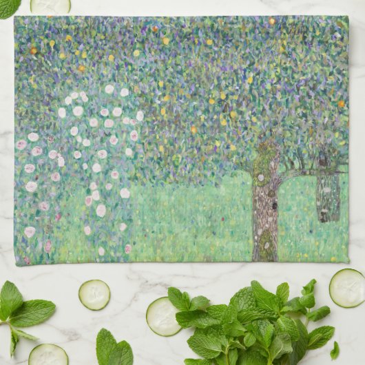 THEE TOWEL : GUSTAV KLIMT : ROSEBUSHES THEEDOEK (Gevouwen)