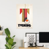 Thee Twining Vintage Poster Theekop Keukenprint (Thuiskantoor)