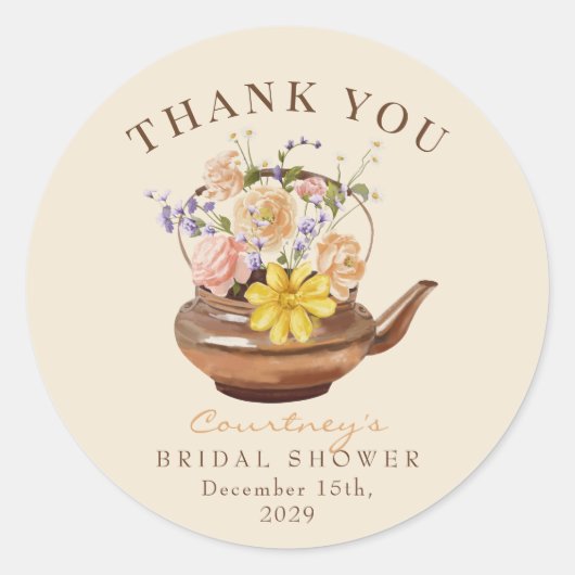 Thee uit het verleden | Trouwfeest gunst Ronde Sticker (Voorkant)