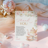 Thee-uitnodiging Baby Shower Bedankkaart