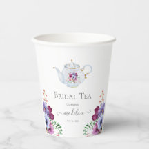 Thee-uitnodiging met theepot en bloemen voor bruid