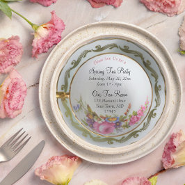 Thee uitnodiging voor theekopjesfeestje