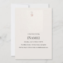 Thee-uurtje Minimale Uitnodiging voor Baby Shower,